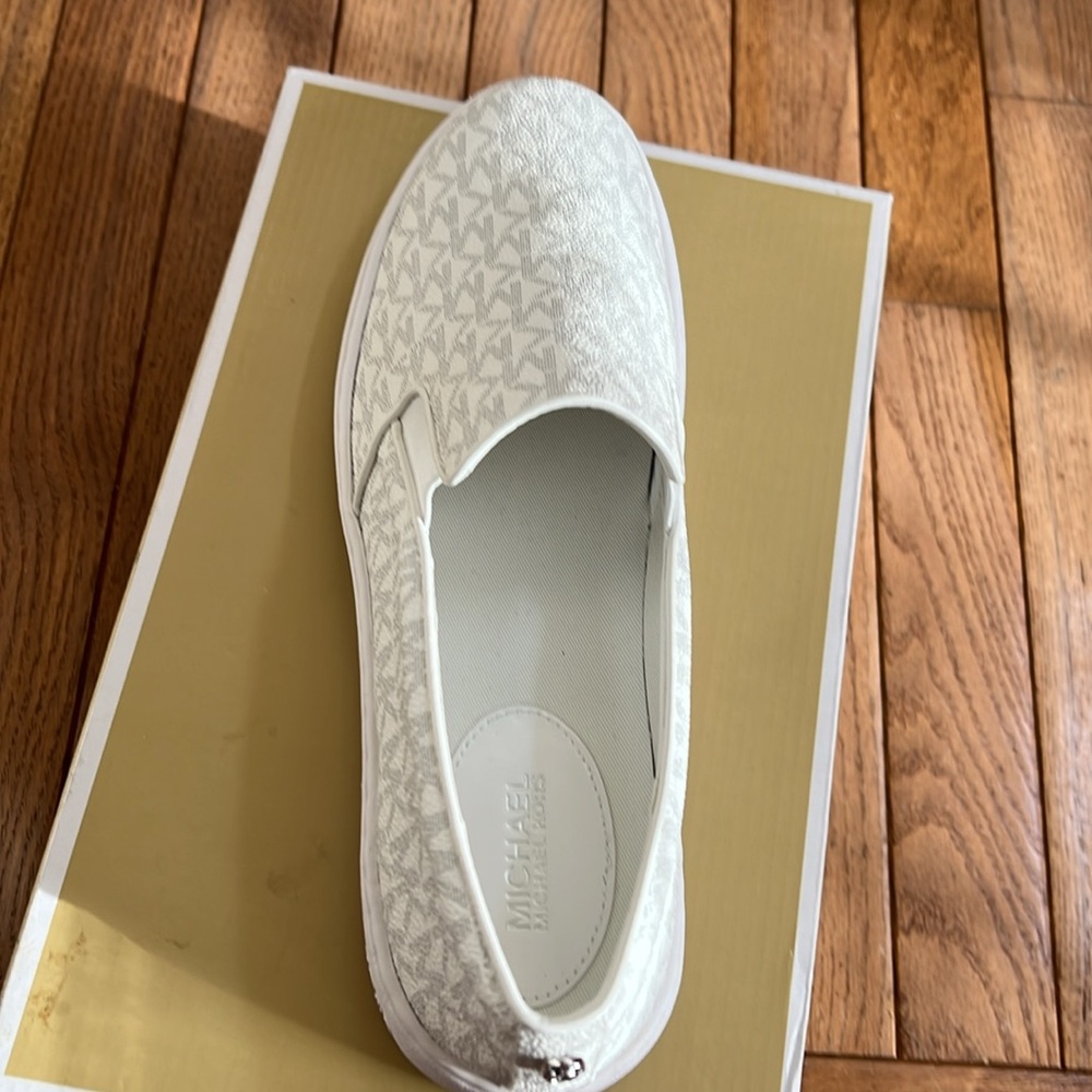 Michael Kors Women’s White Slip-On Sneakers - Picture 4 of 10